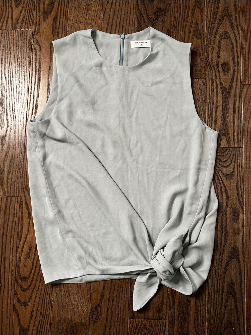 Babaton Sage Green Tie-Front Sleeveless Camisole